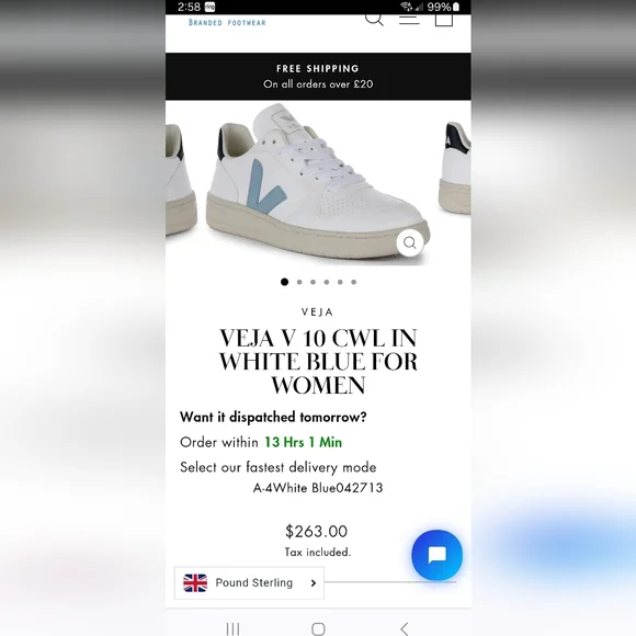 SOLD - NWT Size 39 Veja 10 CWL Sneaker - Picture 6 of 8